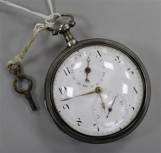 An early 19th century silver verge calendar pocket watch by Thomas Byard, London.
